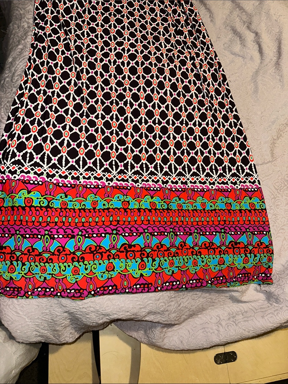 Trina Turk Black Maxi Dress with Bright Multicolor Border - Picture 5 of 8